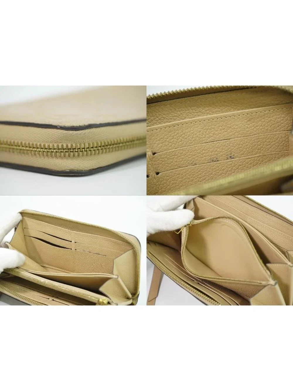 Louis Vuitton LV Zippy Wallet Monogram Empreinte Leather les Beiges